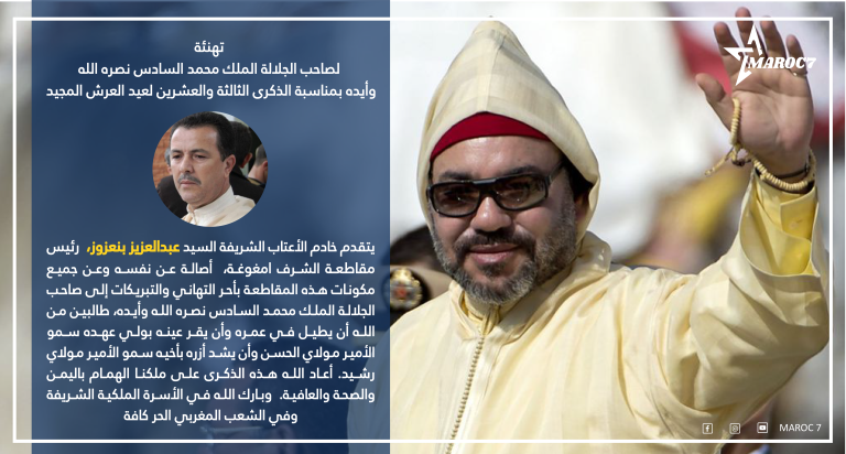 عبد العزيز بن عزوز يهنئ جلالة الملك